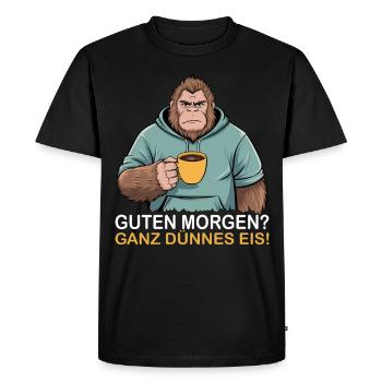 Bonjour glace très mince - T-shirt Premium bio Homme - noir - Devant - Nico (187cm)