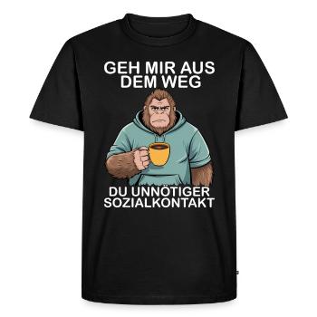 Écarte-toi de mon chemin, contact social inutile - T-shirt Premium bio Homme - noir - Devant - Nico (187cm)