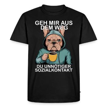 Contact social inutile Drôle de français - T-shirt Premium bio Homme - noir - Devant - Nico (187cm)