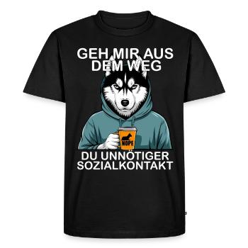 Écarte-toi de mon chemin, contact social inutile - T-shirt Premium bio Homme - noir - Devant - Nico (187cm)
