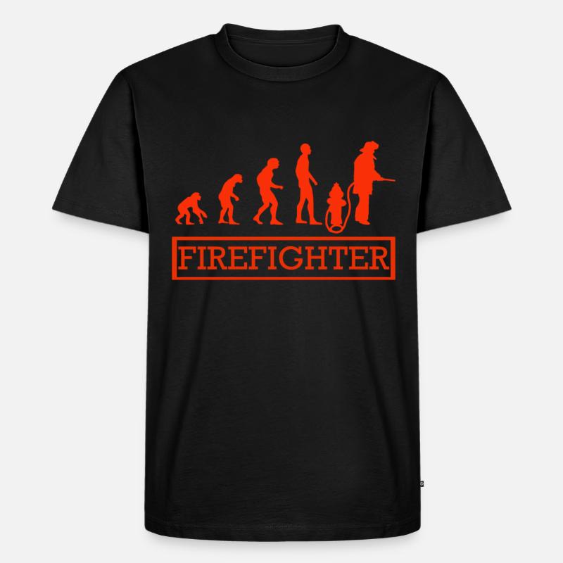 Feuerwehr Evolution - Männer Premium Bio T-Shirt - Schwarz