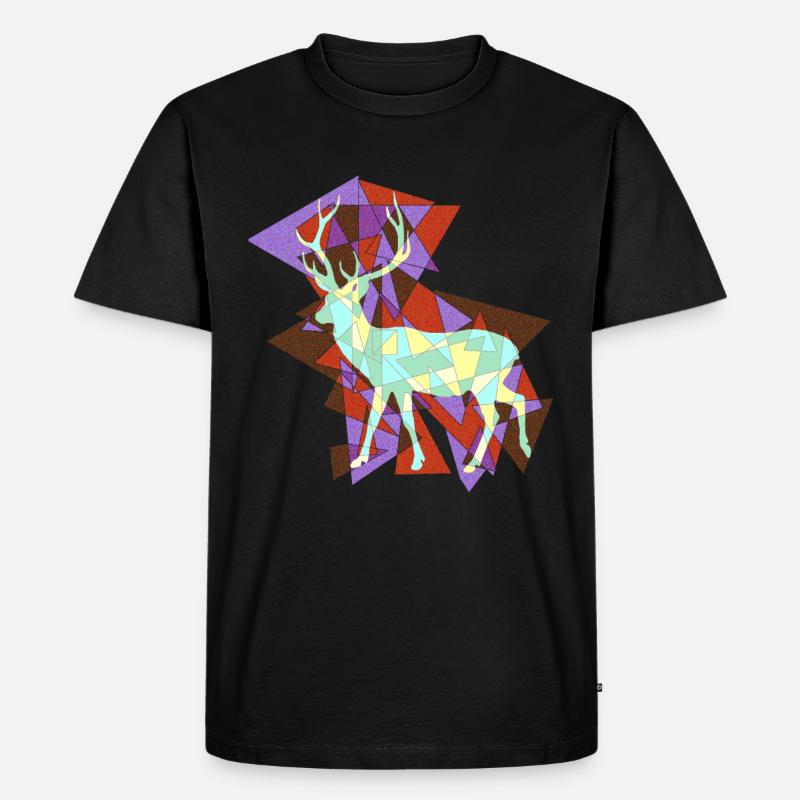 Hirsch - Abstrakt - Männer Premium Bio T-Shirt - Schwarz