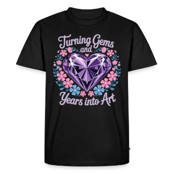 Peinture Diamants Peinture au diamant Art - T-shirt Premium bio Homme - noir - Devant - Nico (187cm)
