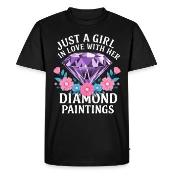 Peinture Diamants Peinture au diamant Art - T-shirt Premium bio Homme - noir - Devant - Nico (187cm)