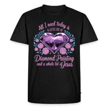 Peinture Diamants Peinture au diamant Art - T-shirt Premium bio Homme - noir - Devant - Nico (187cm)