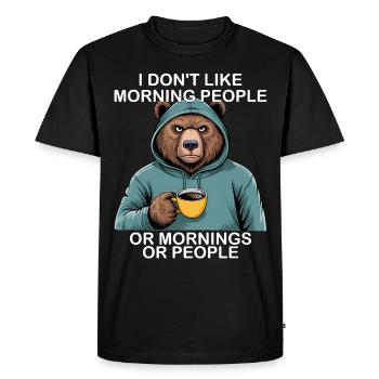 Funny Bear Grizzly - Men's Premium Organic T-Shirt - black - Front - Nico (187cm)
