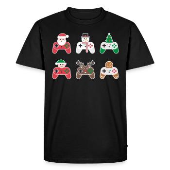 Gamer Noël Gaming Noël Gamer - T-shirt Premium bio Homme - noir - Devant - Nico (187cm)