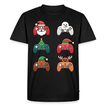 Gamer Noël Gaming Noël Gamer - T-shirt Premium bio Homme - noir - Devant - Nico (187cm)