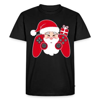 Gamer Noël Gaming Noël Gamer - T-shirt Premium bio Homme - noir - Devant - Nico (187cm)