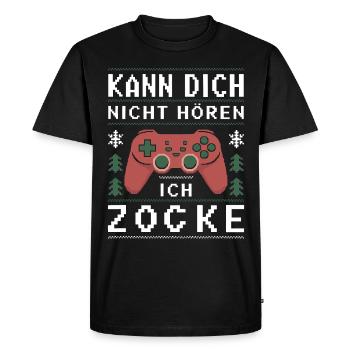 Gamer Noël Gaming Noël Gamer - T-shirt Premium bio Homme - noir - Devant - Nico (187cm)