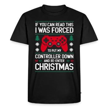 Gamer Noël Gaming Noël Gamer - T-shirt Premium bio Homme - noir - Devant - Nico (187cm)