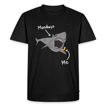 Lundi - S’amuser au travail - T-shirt Premium bio Homme - noir - Devant - Nico (187cm)