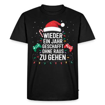 Gamer Gaming Gamer Gaming Noël - T-shirt Premium bio Homme - noir - Devant - Nico (187cm)