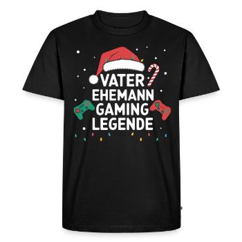 Gamer Gaming Gamer Gaming Noël - T-shirt Premium bio Homme - noir - Devant - Nico (187cm)
