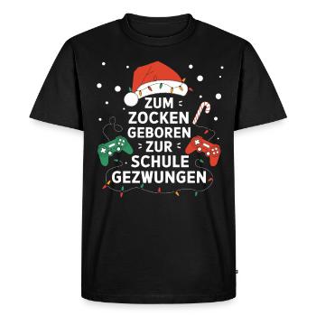 Gamer Gaming Gamer Gaming Noël - T-shirt Premium bio Homme - noir - Devant - Nico (187cm)