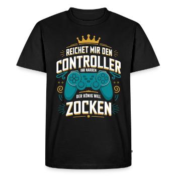 Gamer Gaming Gamer Gaming Kerstmis - Mannen Premium Bio T-shirt - zwart - Voor - Nico (187cm)