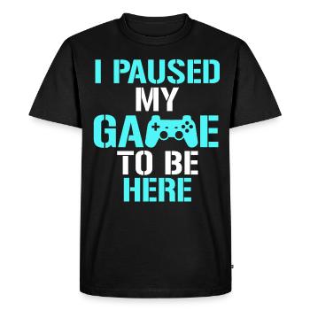 Gamer Gaming Gamer Gaming Noël - T-shirt Premium bio Homme - noir - Devant - Nico (187cm)