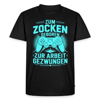 Gamer Gaming Gamer Gaming Noël - T-shirt Premium bio Homme - noir - Devant - Nico (187cm)