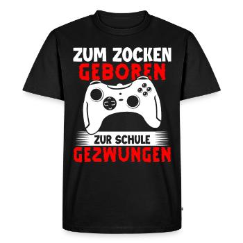 Gamer Gaming Gamer Gaming Noël - T-shirt Premium bio Homme - noir - Devant - Nico (187cm)