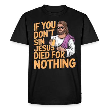 Christ Réformé Chrétien Dieu Théologie - T-shirt Premium bio Homme - noir - Devant - Nico (187cm)