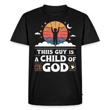 Christ Réformé Chrétien Dieu Théologie - T-shirt Premium bio Homme - noir - Devant - Nico (187cm)