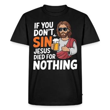 Christ Réformé Chrétien Dieu Théologie - T-shirt Premium bio Homme - noir - Devant - Nico (187cm)