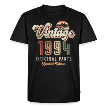 Millésime 1994 Anniversaire Rétro - T-shirt Premium bio Homme - noir - Devant - Nico (187cm)