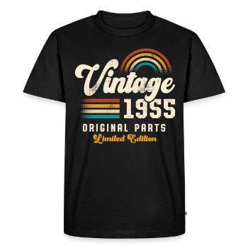 Vintage 1955 Birthday Retro - Men's Premium Organic T-Shirt - black - Front - Nico (187cm)