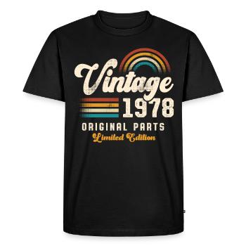 Vintage 1978 Birthday Retro - Men's Premium Organic T-Shirt - black - Front - Nico (187cm)