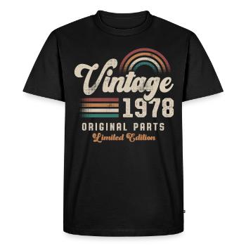 Vintage 1978 Birthday Retro - Men's Premium Organic T-Shirt - black - Front - Nico (187cm)