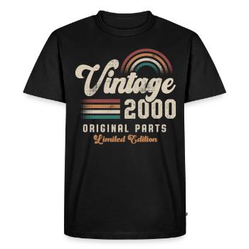 Vintage 2000 Anniversaire Rétro - T-shirt Premium bio Homme - noir - Devant - Nico (187cm)