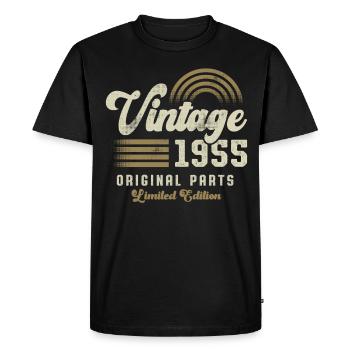 Vintage 1955 Birthday Retro - Men's Premium Organic T-Shirt - black - Front - Nico (187cm)