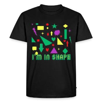 Fitness - Sport - Trainieren - Männer Premium Bio T-Shirt - Schwarz - Vorne - Nico (187cm)