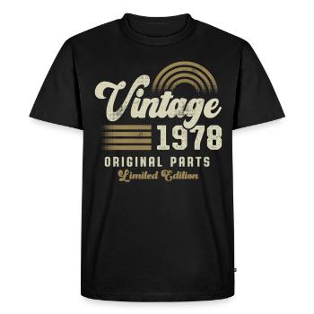 Vintage 1978 Birthday Retro - Men's Premium Organic T-Shirt - black - Front - Nico (187cm)