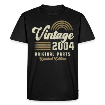 Vintage 2004 Birthday Retro - Men's Premium Organic T-Shirt - black - Front - Nico (187cm)