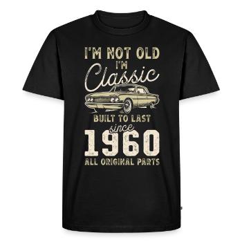 Né en 1960 Anniversaire Voiture classique - T-shirt Premium bio Homme - noir - Devant - Nico (187cm)