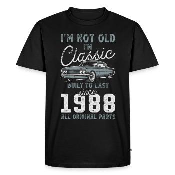 Né en 1988 Anniversaire Voiture classique - T-shirt Premium bio Homme - noir - Devant - Nico (187cm)