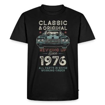 Born 1976 Birthday Classic Car - Men's Premium Organic T-Shirt - black - Front - Nico (187cm)