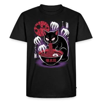 Kawaii Cat Ramen Nouilles Anime Cat - T-shirt Premium bio Homme - noir - Devant - Nico (187cm)
