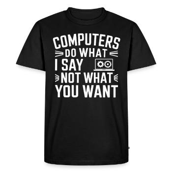 Support Administrateur Nerd Computer Tech - T-shirt Premium bio Homme - noir - Devant - Nico (187cm)