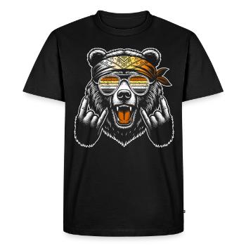 Bears Pride Rock Design Vintage Bear Flag - Men's Premium Organic T-Shirt - black - Front - Nico (187cm)