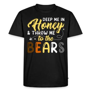 Drôle Gay Ours Miel Fierté LGBT - T-shirt Premium bio Homme - noir - Devant - Nico (187cm)