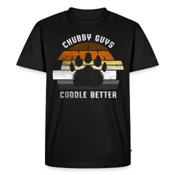 Chubby Guys Cuddle Better Funny Bears Pride - Men's Premium Organic T-Shirt - black - Front - Nico (187cm)