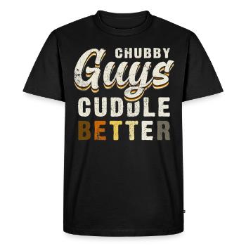 Chubby Guys Cuddle Better Funny Bears Pride - Men's Premium Organic T-Shirt - black - Front - Nico (187cm)
