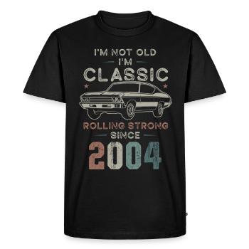 Né en 2004 Anniversaire Voiture classique - T-shirt Premium bio Homme - noir - Devant - Nico (187cm)