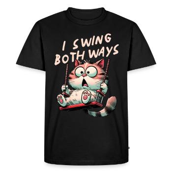 Fierté Bisexuelle Drôle Chat Bi Fierté - T-shirt Premium bio Homme - noir - Devant - Nico (187cm)