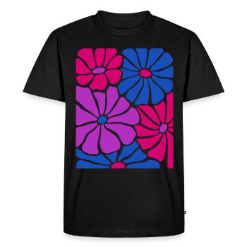 Fierté Bisexuelle Motif Floral Drapeau Couleurs Rétro - T-shirt Premium bio Homme - noir - Devant - Nico (187cm)