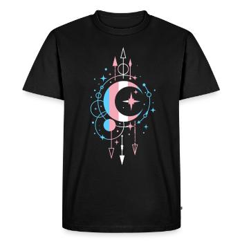 Conception céleste transgenre de la lune et des étoiles - T-shirt Premium bio Homme - noir - Devant - Nico (187cm)