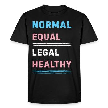 Transgender Message on Equality and Rights - Men's Premium Organic T-Shirt - black - Front - Nico (187cm)