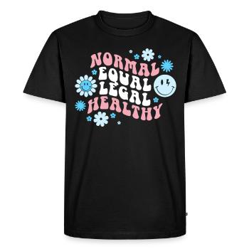 Strong statement in transgender pride flag - Men's Premium Organic T-Shirt - black - Front - Nico (187cm)